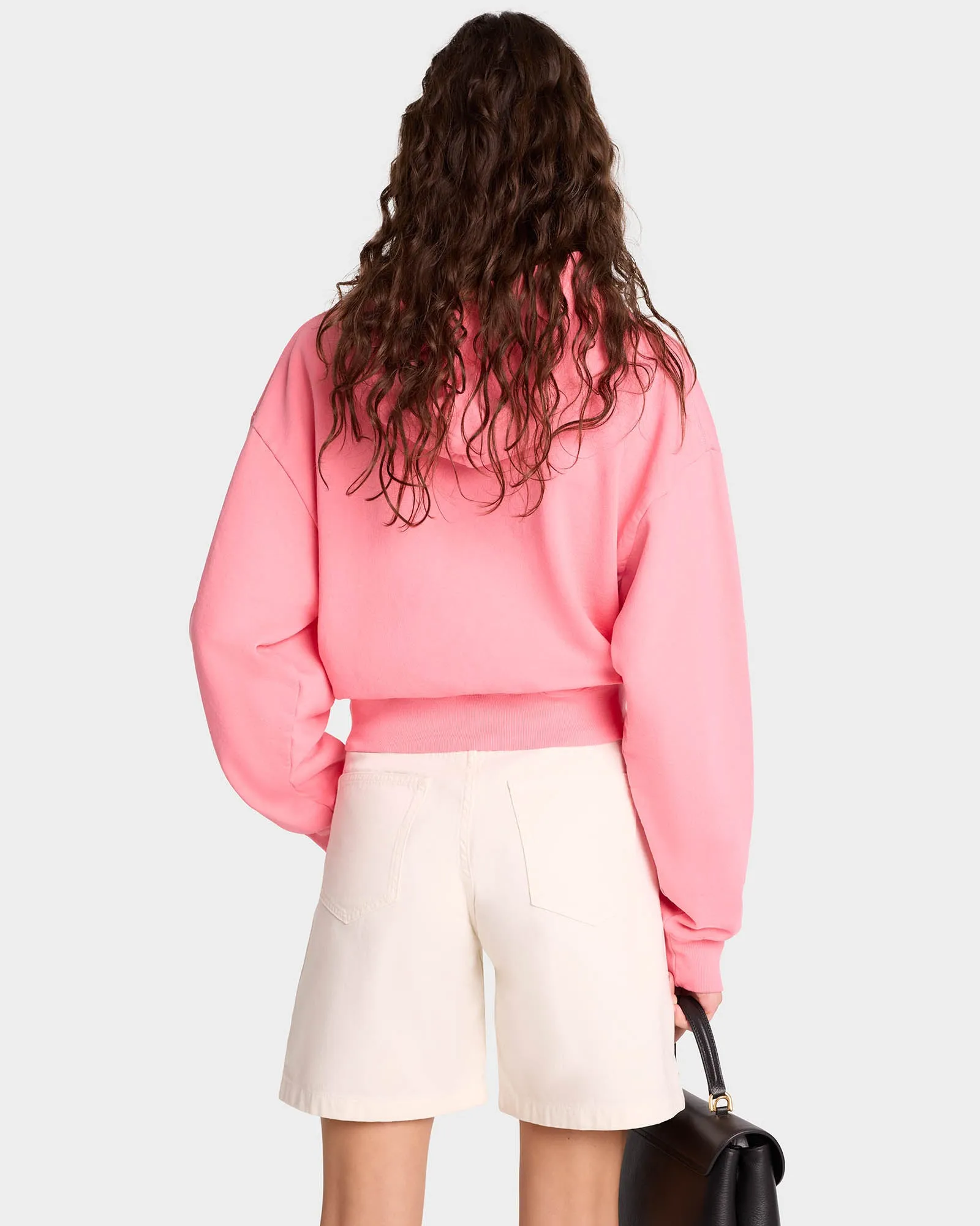 Wellness Ivy Cropped Hoodie - Candy/White sold by Sporty and Rich product image thumbnail 5