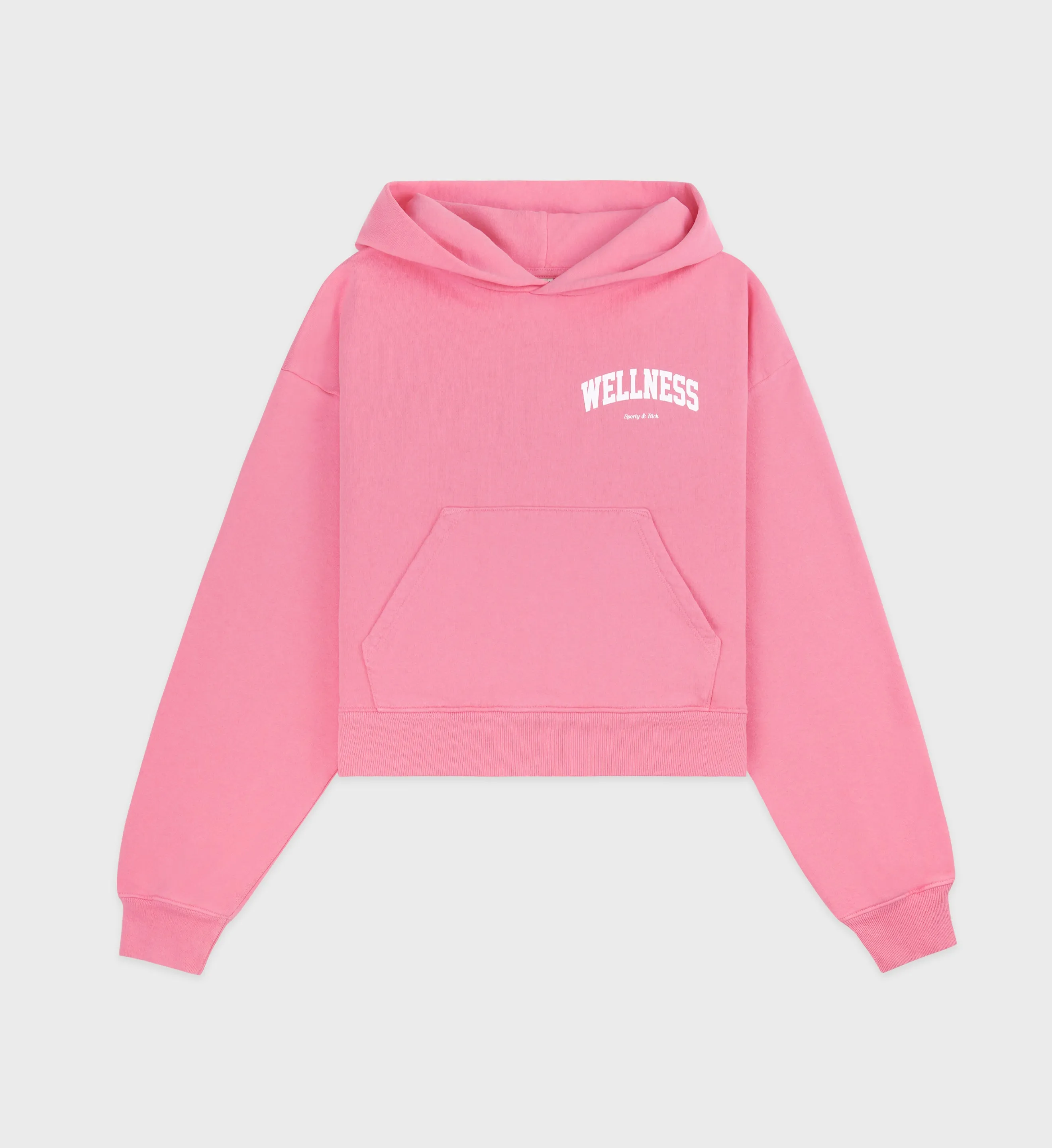 Wellness Ivy Cropped Hoodie - Candy/White sold by Sporty and Rich