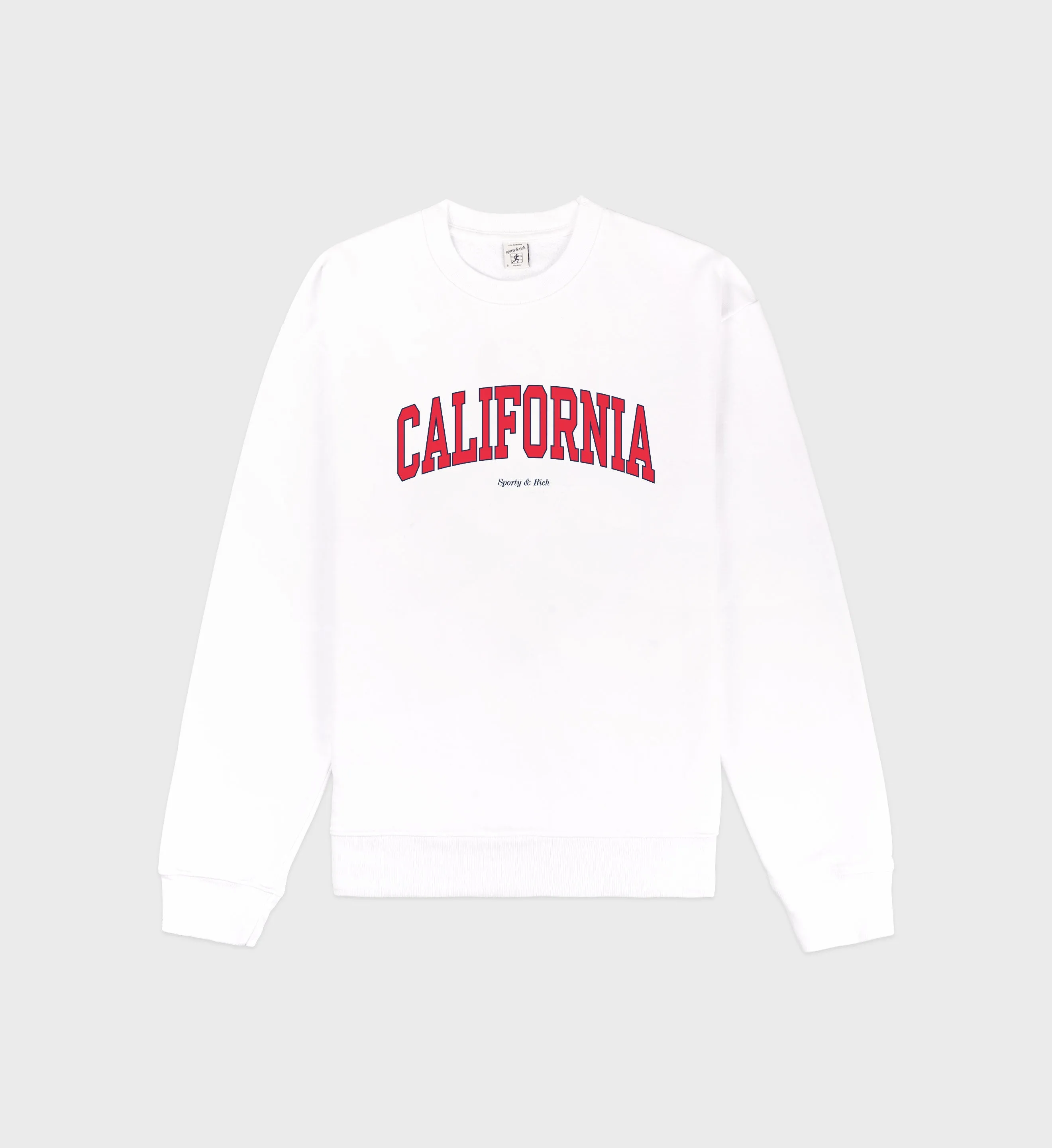 California Crewneck - White/Bright Red sold by Sporty and Rich