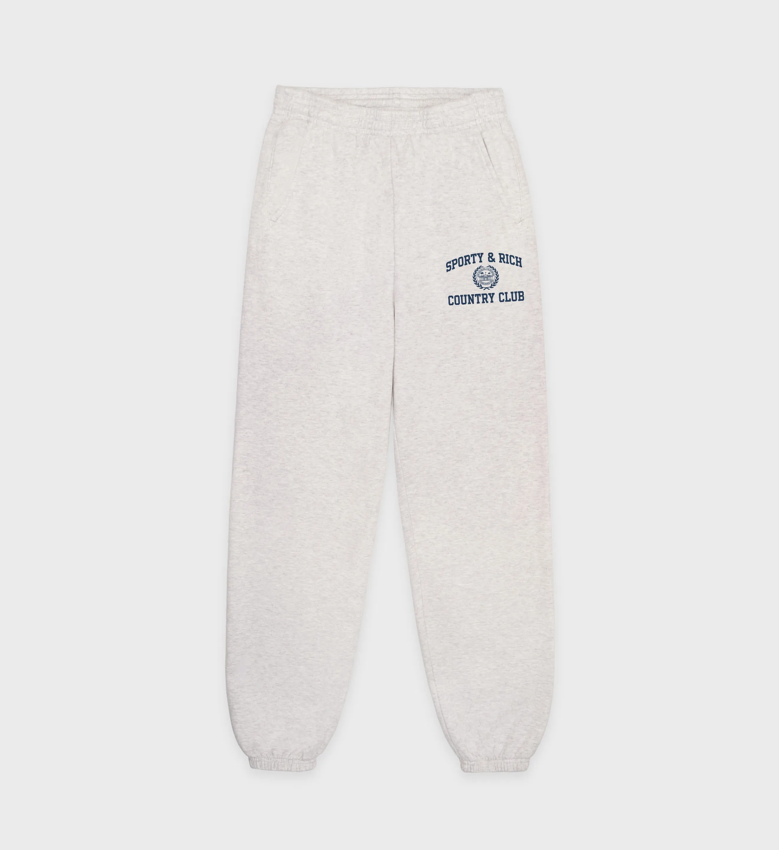Varsity Crest Sweatpant - Heather Gray/Navy sold by Sporty and Rich