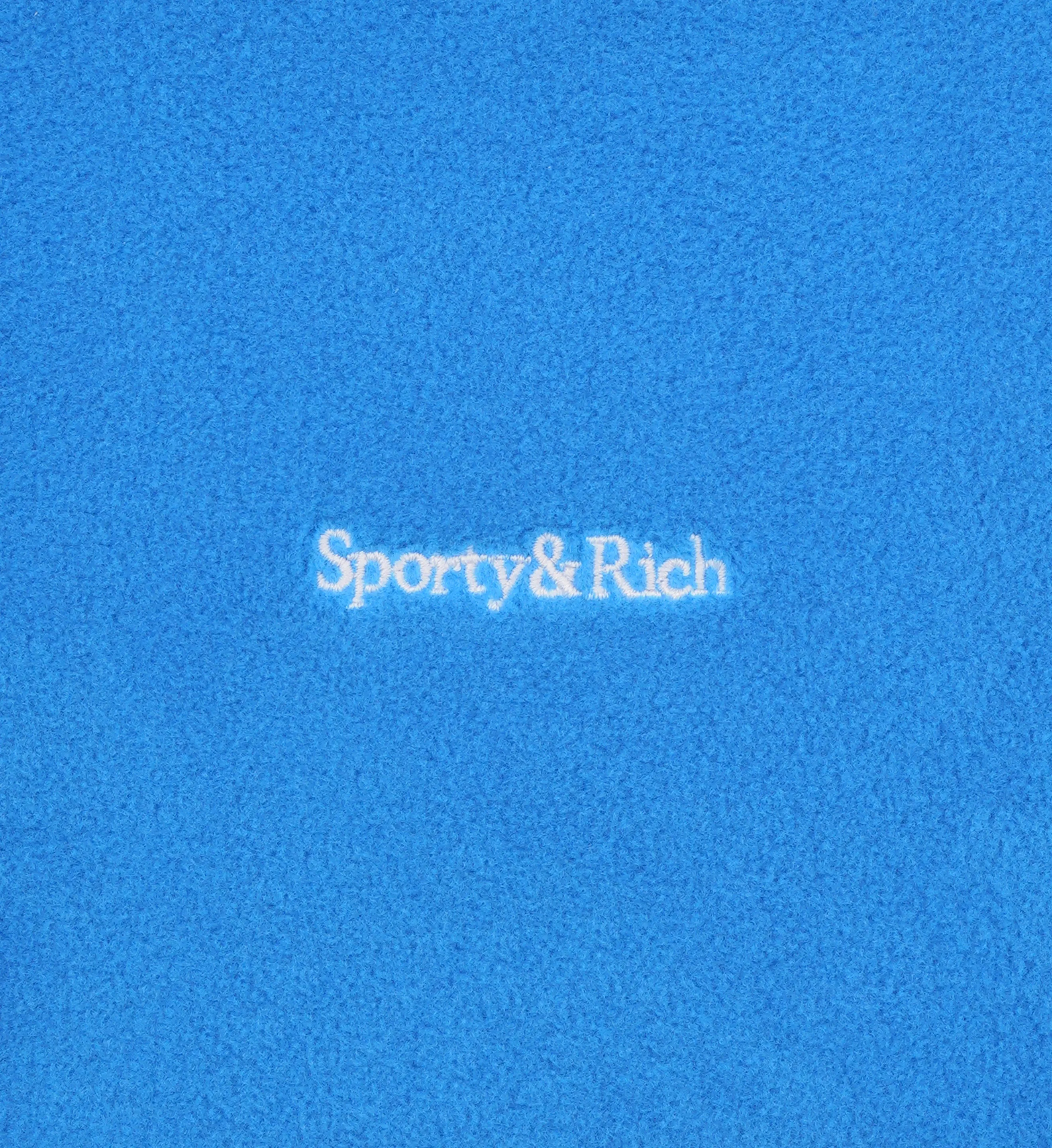 Buttoned Polar Sweatshirt - Ocean/Cream sold by Sporty and Rich product image thumbnail 3