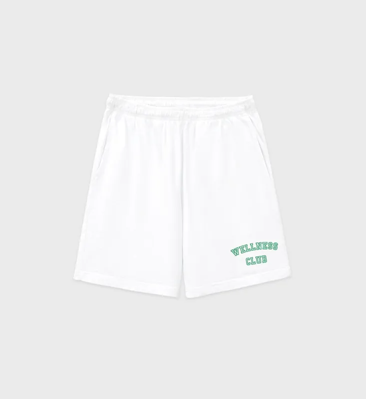 Wellness Club Gym Short - White/Verde sold by Sporty and Rich