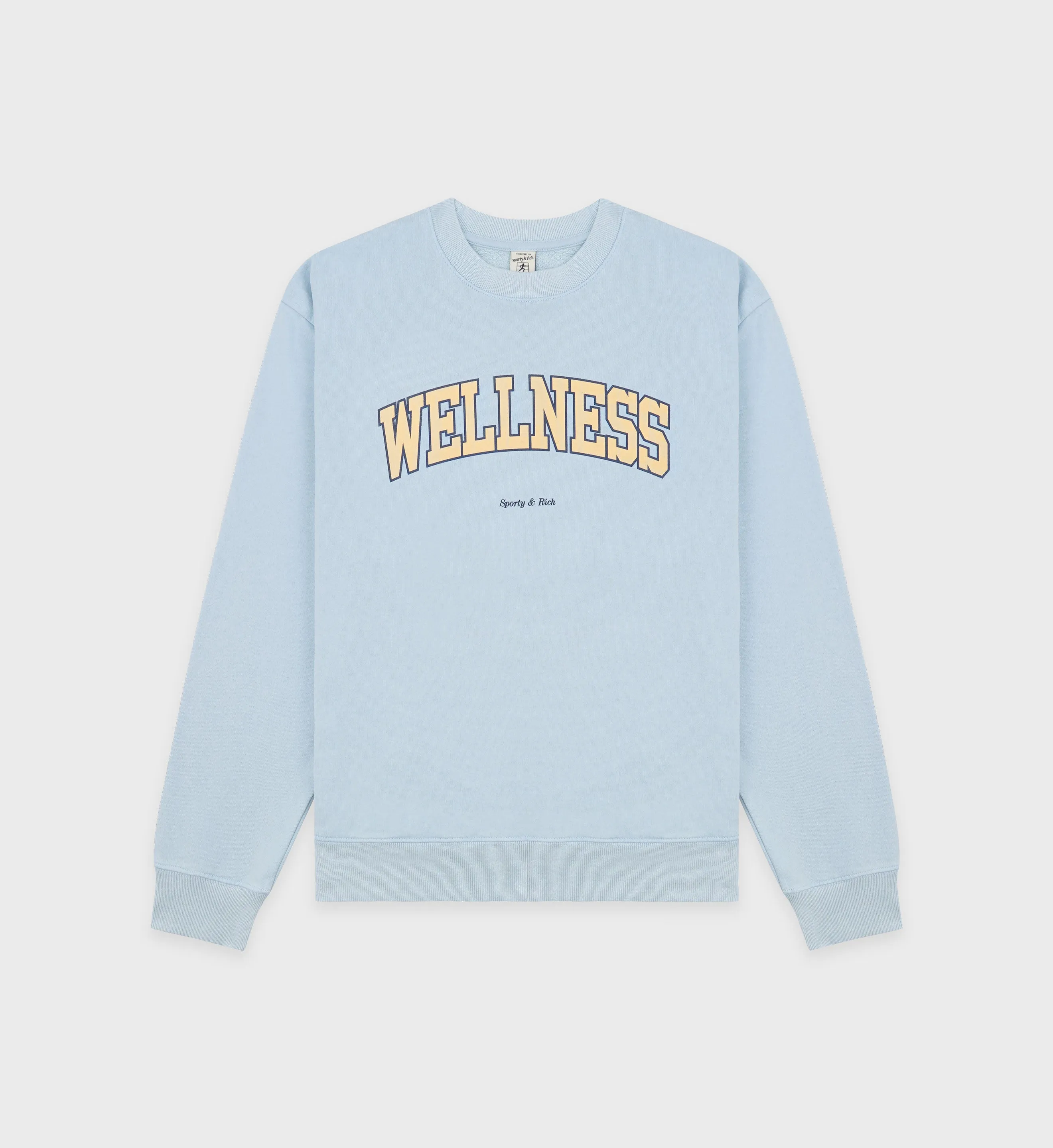Wellness Ivy Crewneck - China Blue/Almond sold by Sporty and Rich