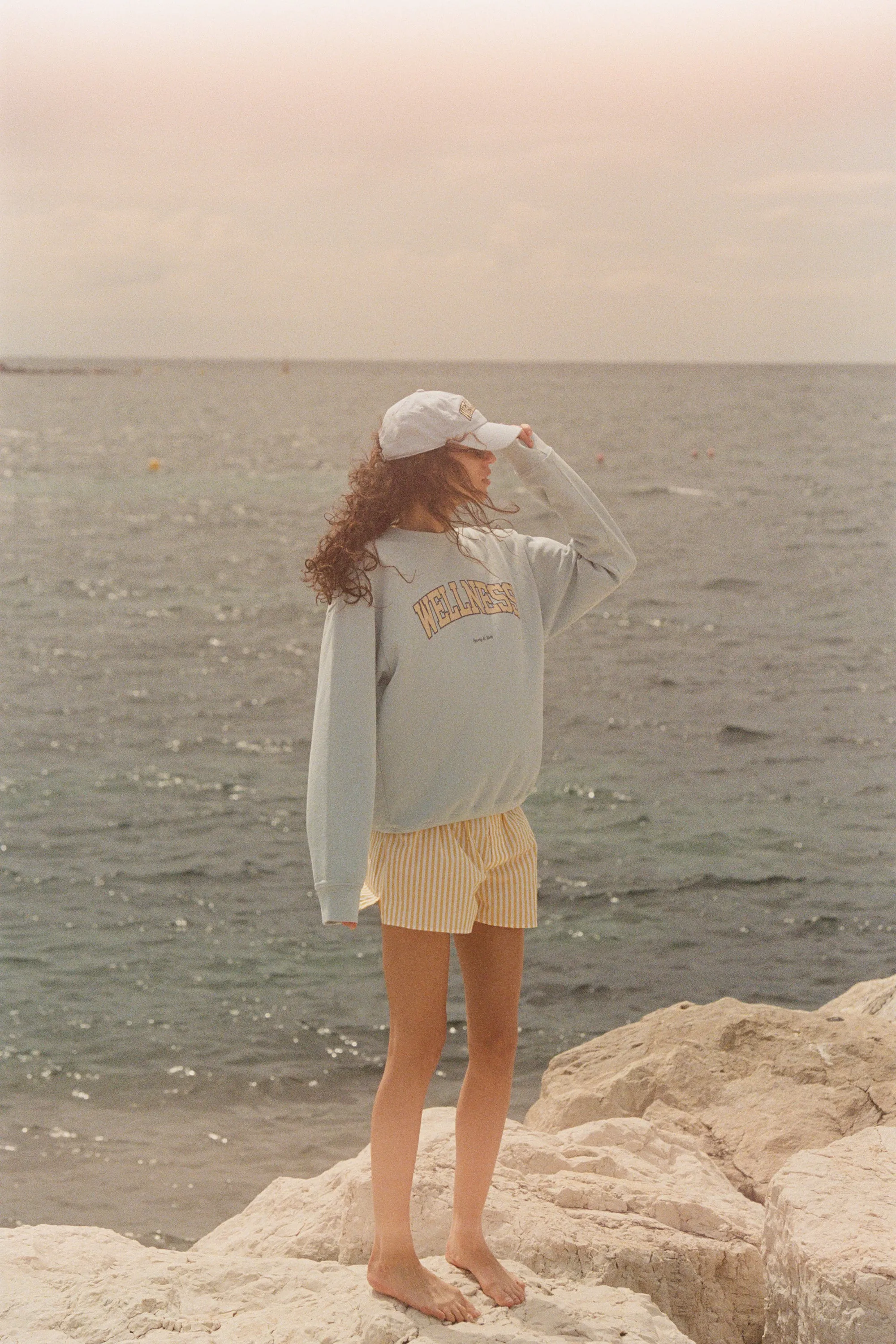 Wellness Ivy Crewneck - China Blue/Almond sold by Sporty and Rich product image thumbnail 5