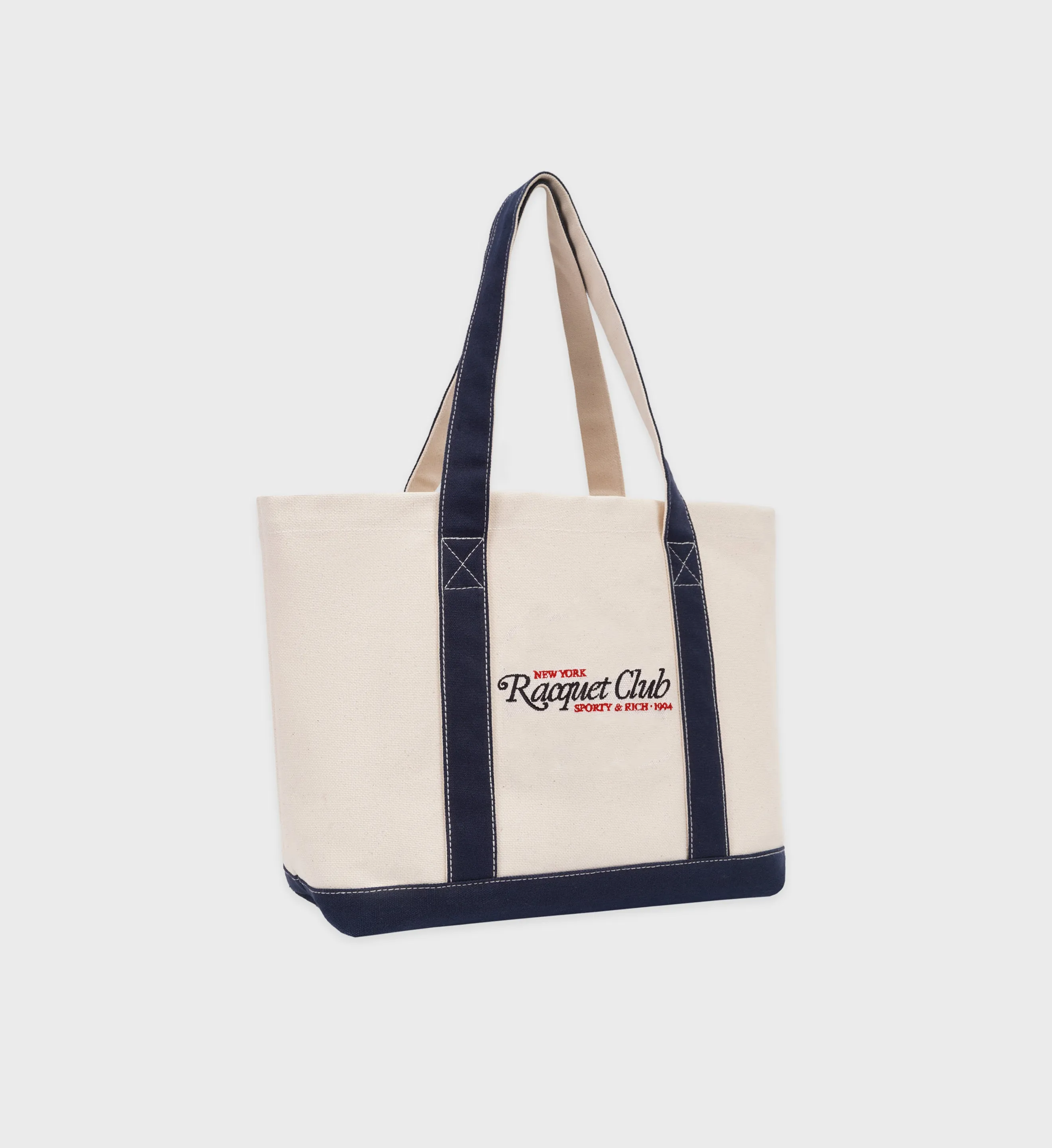 94 Racquet Club Two Tone Tote - Natural/Navy/Red sold by Sporty and Rich product image thumbnail 2