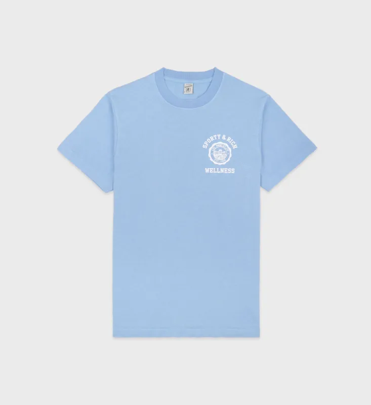 Emblem T-Shirt - Sky Blue/White sold by Sporty and Rich