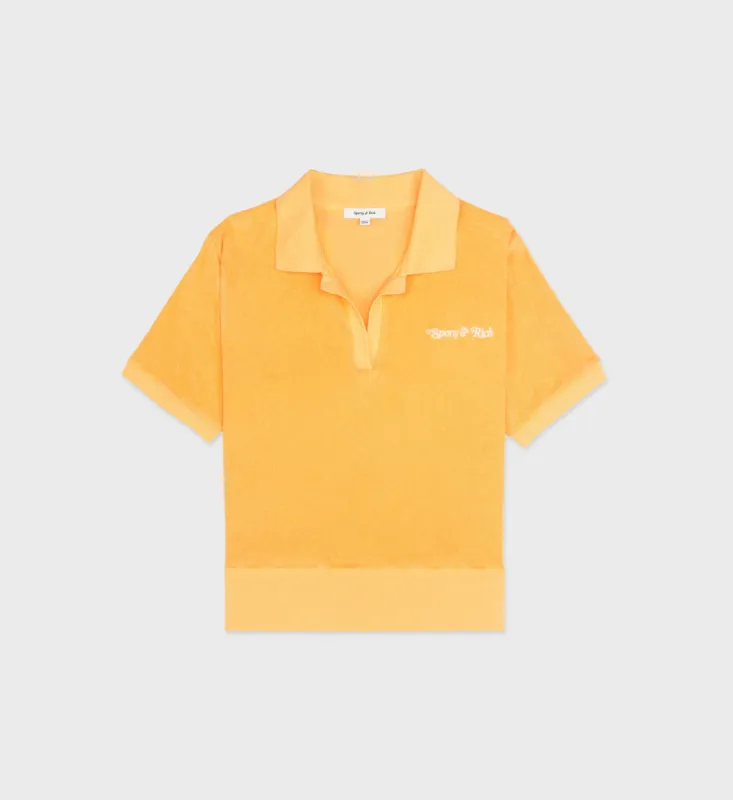 NY Tennis Club Terry Polo - Saffron/White sold by Sporty and Rich