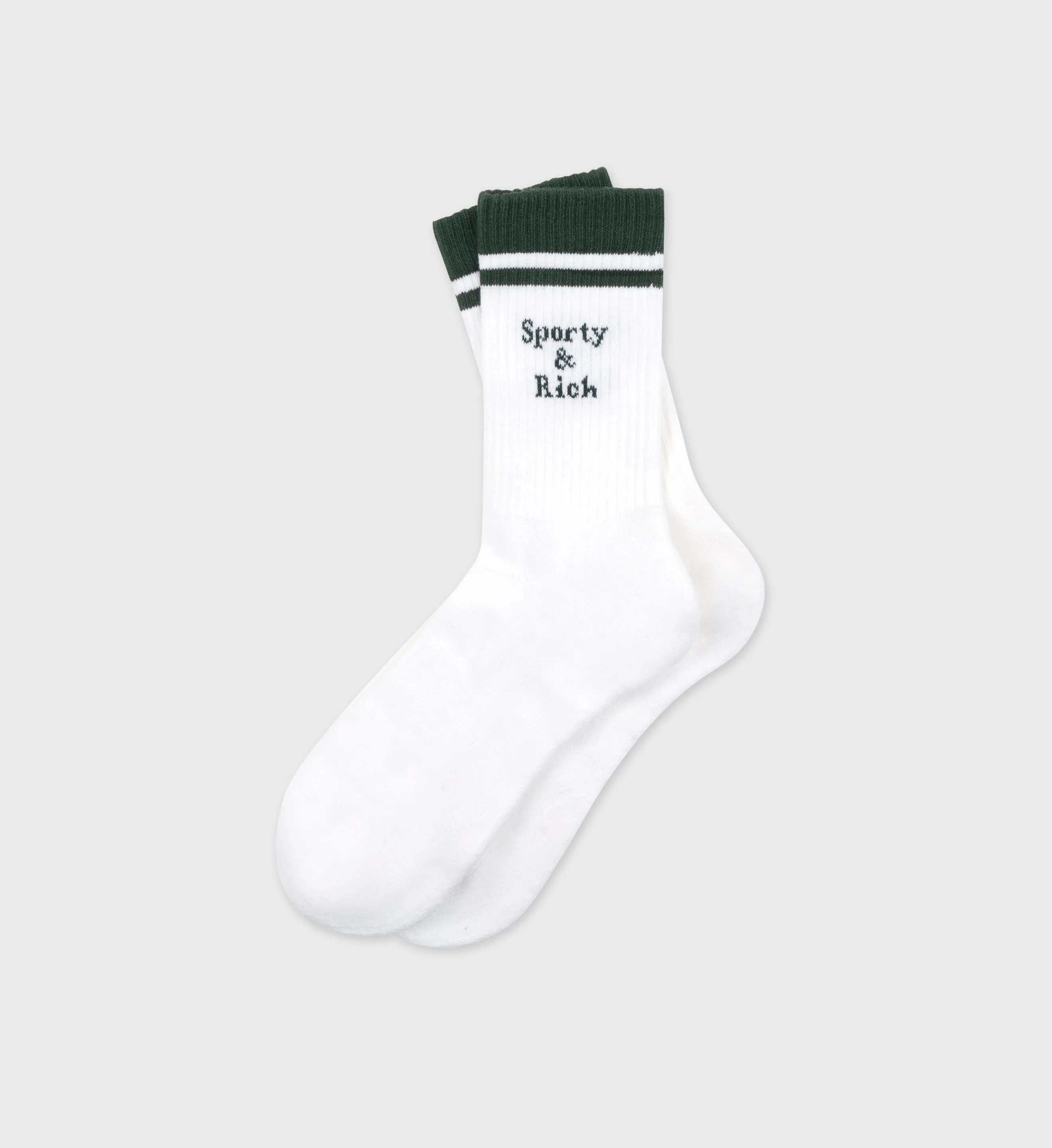 Intarsia Socks - White/Forest sold by Sporty and Rich