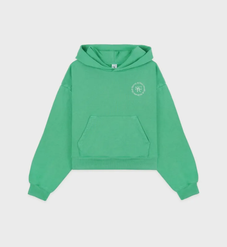 SRHWC Cropped Hoodie - Verde/White sold by Sporty and Rich