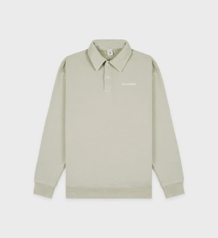 Serif Logo Unisex Polo - Laurel/White sold by Sporty and Rich