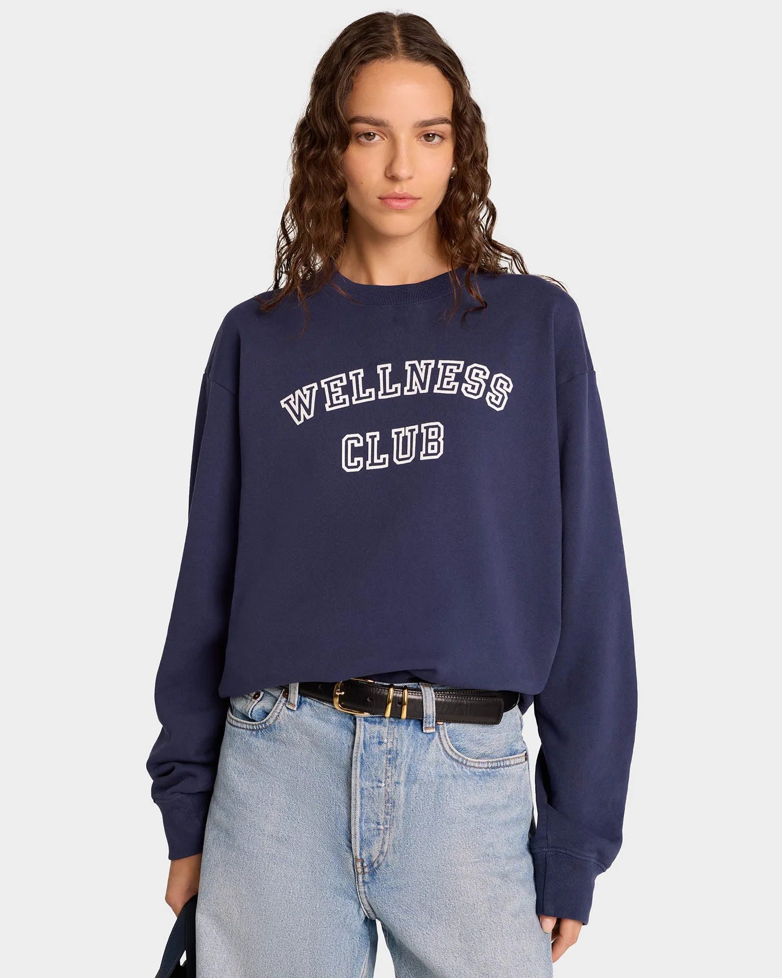 Wellness Club Crewneck - Navy/White sold by Sporty and Rich product image thumbnail 4