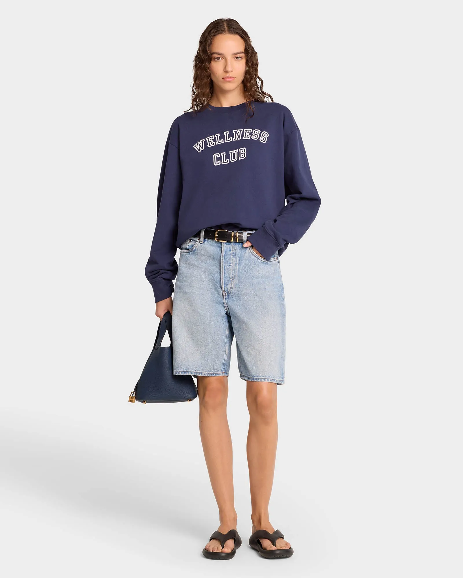 Wellness Club Crewneck - Navy/White sold by Sporty and Rich product image thumbnail 3