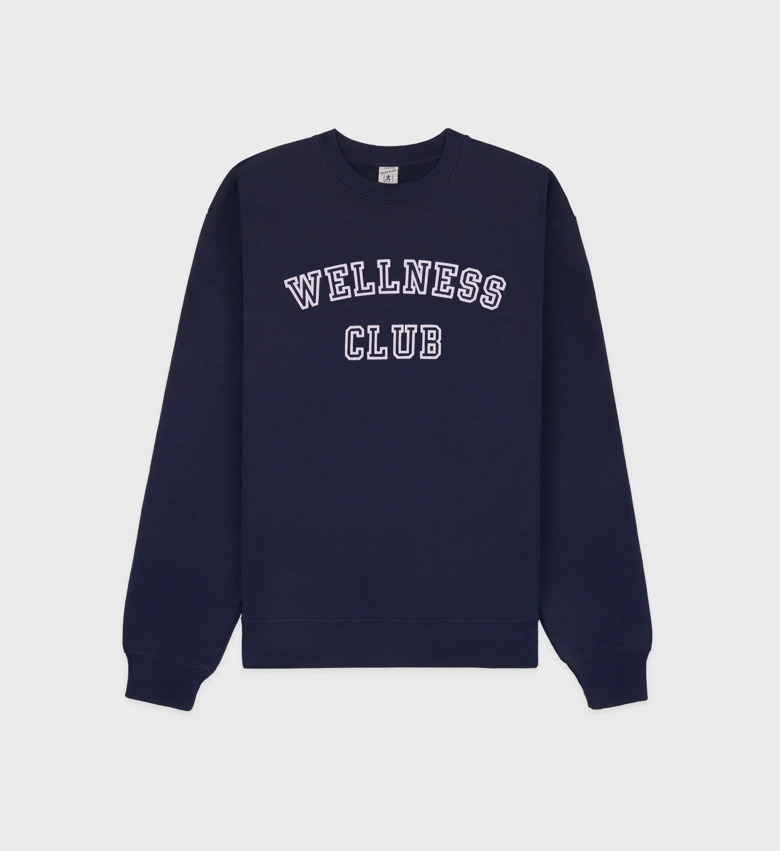 Wellness Club Crewneck - Navy/White sold by Sporty and Rich