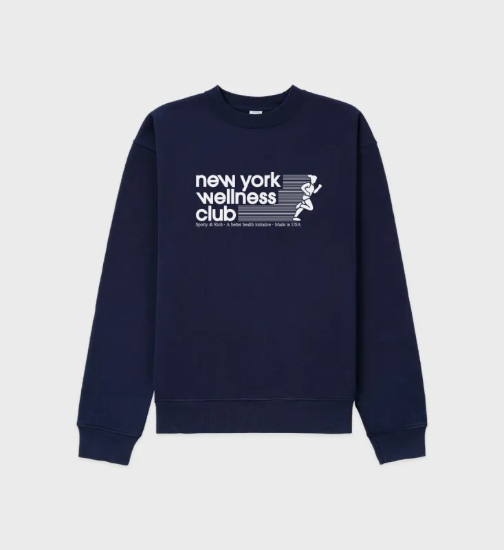 USA Wellness Club Crewneck - Navy/White sold by Sporty and Rich