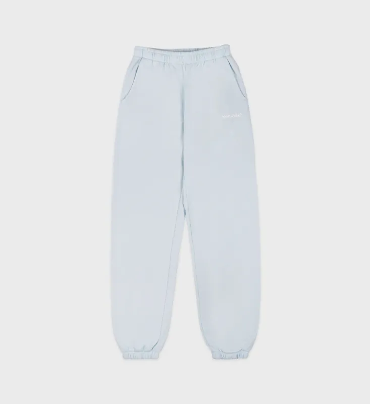 Serif Logo Sweatpant - Baby Blue/White sold by Sporty and Rich
