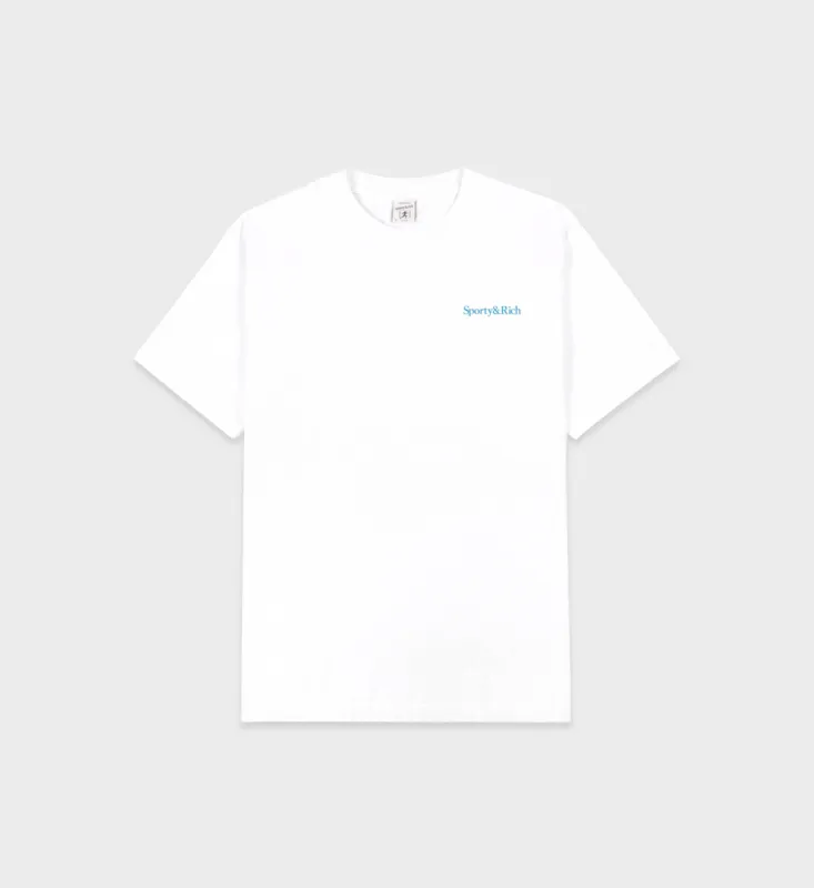 New Health & Wellness T-Shirt - White/Malibu Blue sold by Sporty and Rich