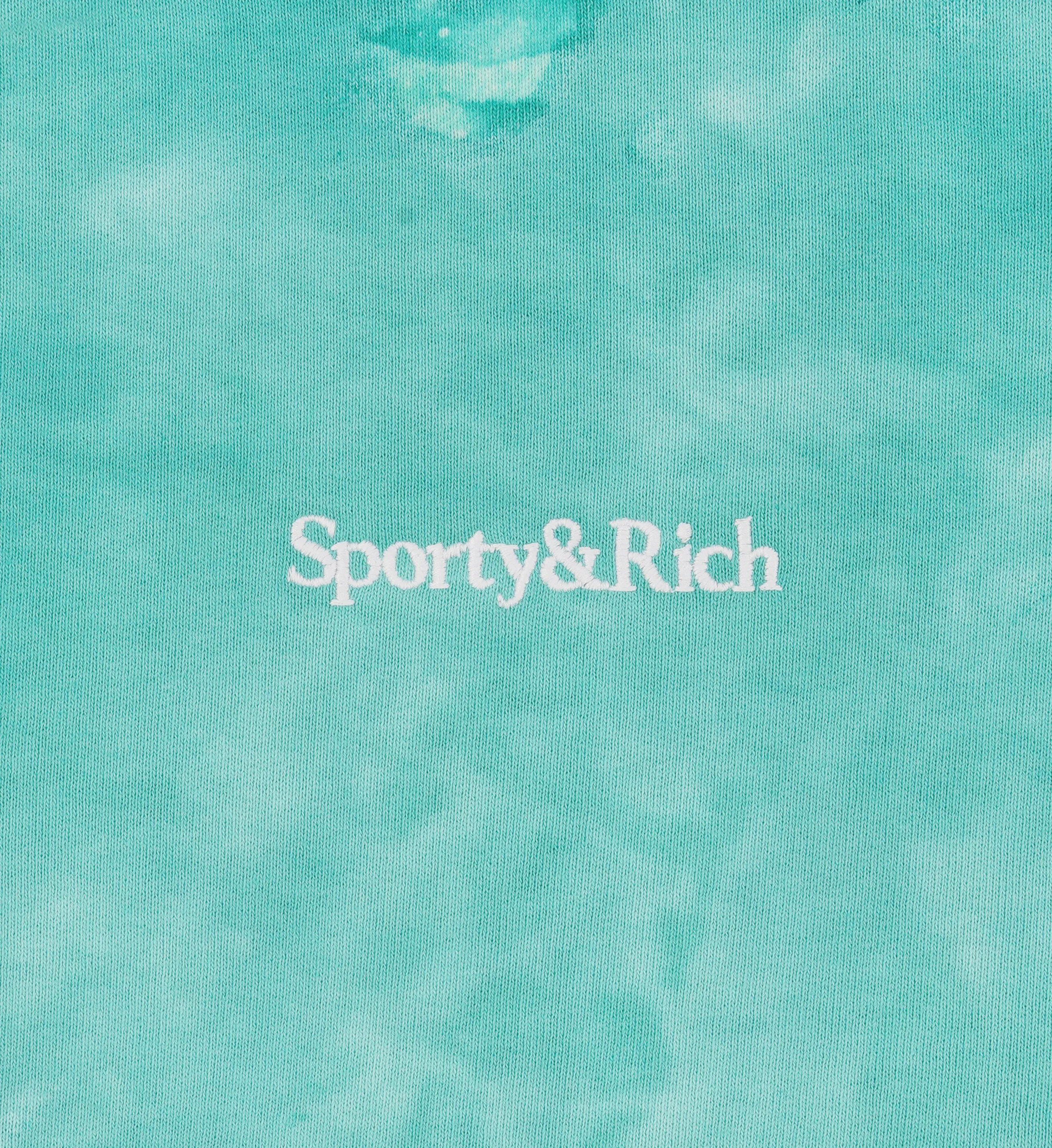 Serif Logo Embroidered Cropped Hoodie - Tahiti Tie & Dye sold by Sporty and Rich product image thumbnail 3