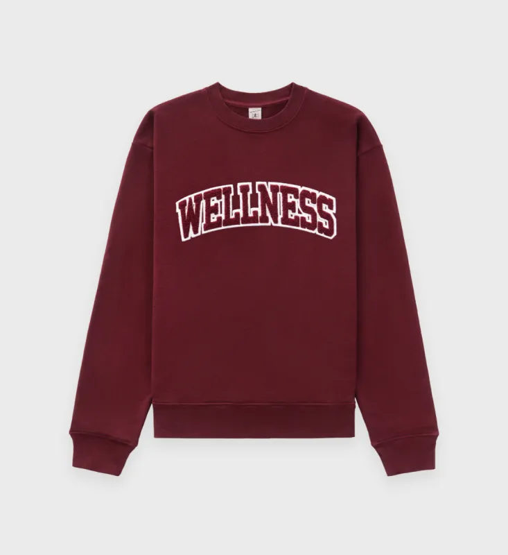 Wellness Ivy Bouclé Crewneck - Merlot sold by Sporty and Rich
