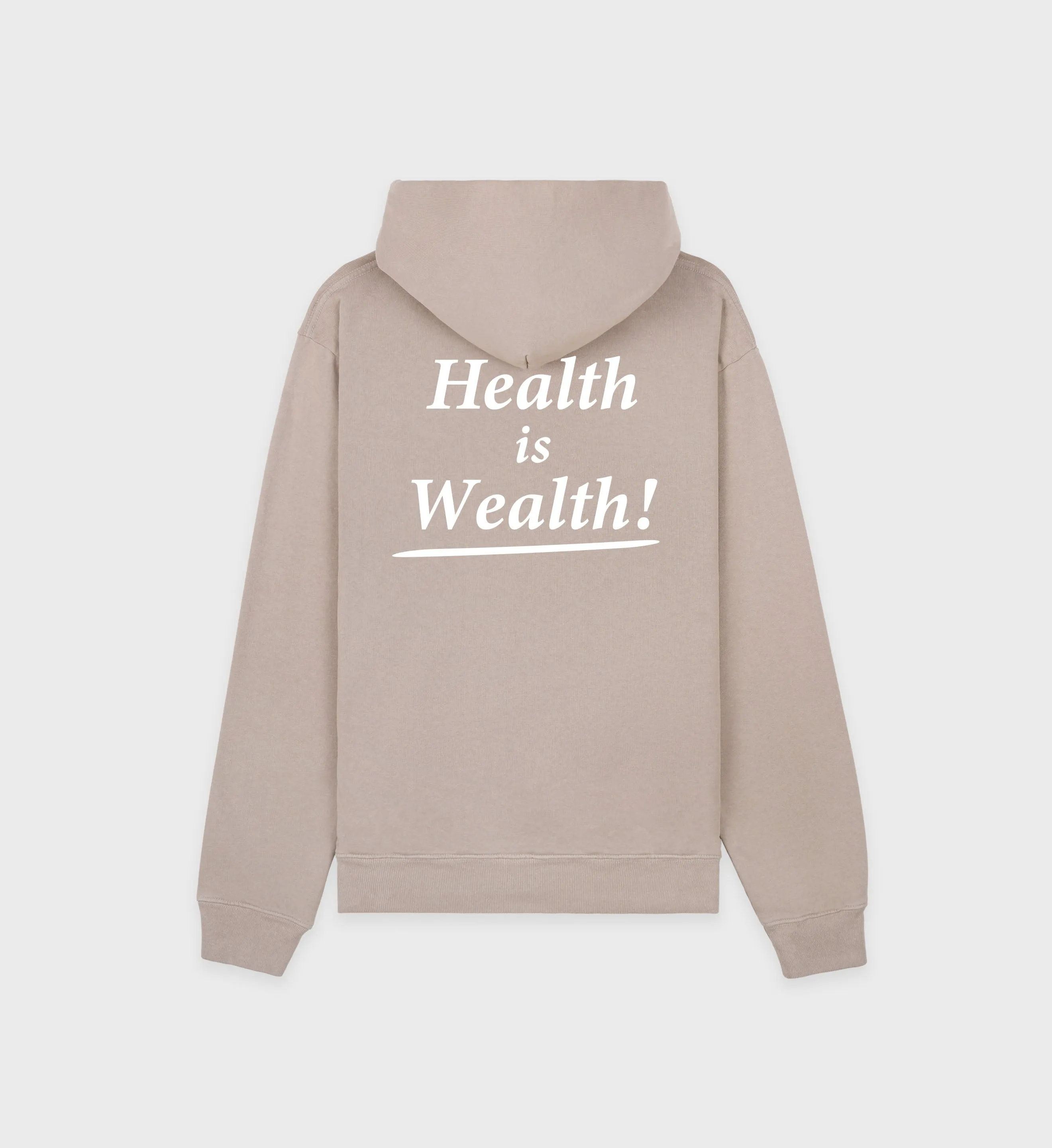 Health Is Wealth Hoodie - Elephant/White sold by Sporty and Rich product image thumbnail 2