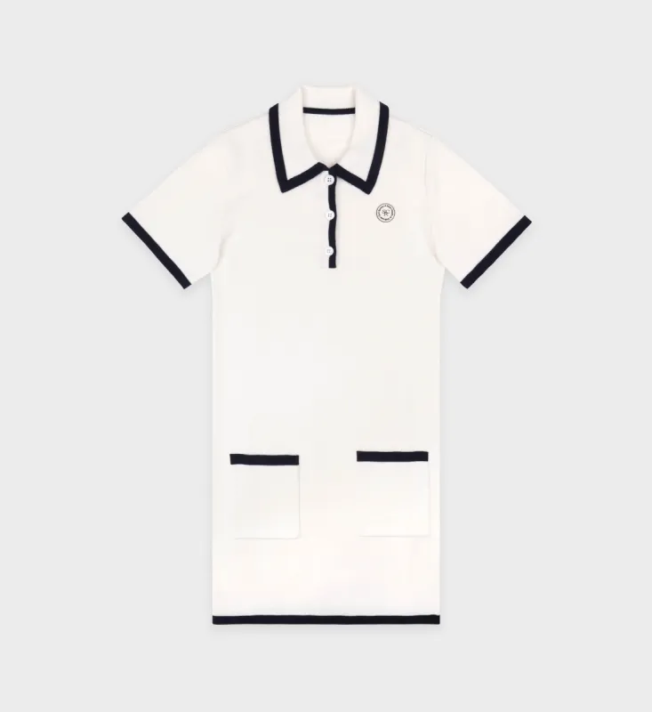SRHWC Hilary Dress - Off White/Navy sold by Sporty and Rich