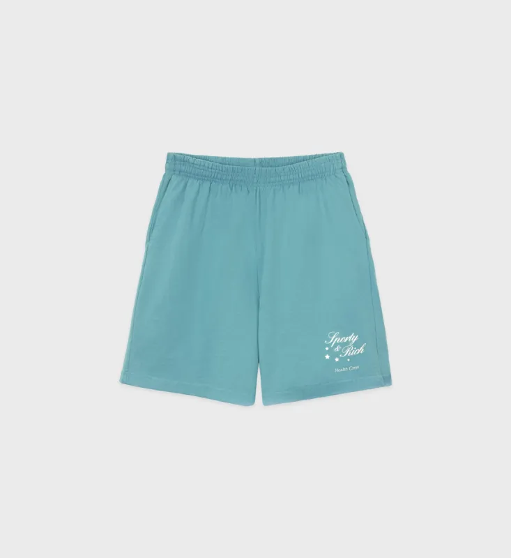 Stars Health Crew Gym Short - Teal sold by Sporty and Rich