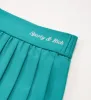 Classic Logo Pleated Tennis Skirt - Teal sold by Sporty and Rich