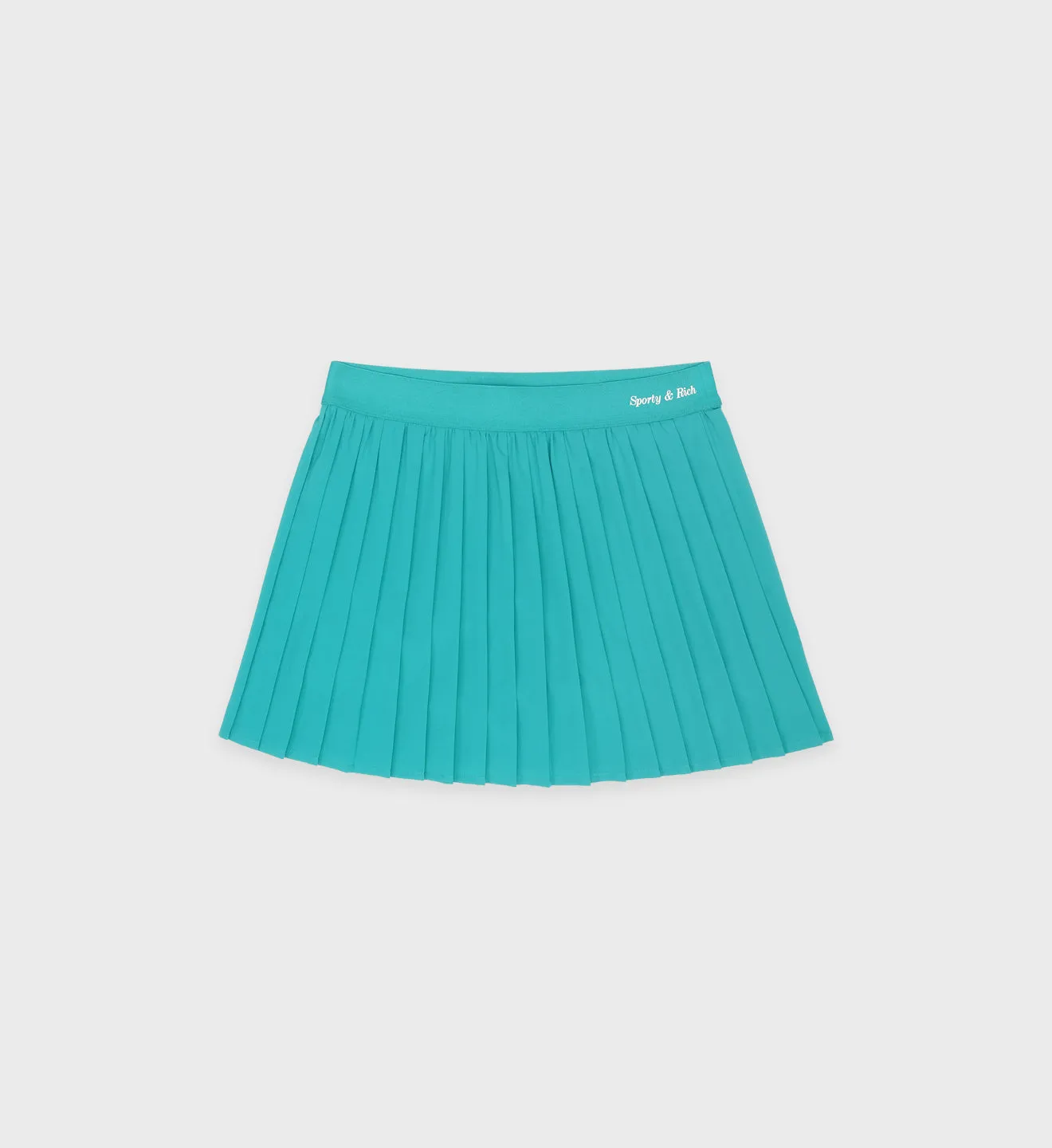 Classic Logo Pleated Tennis Skirt - Teal sold by Sporty and Rich