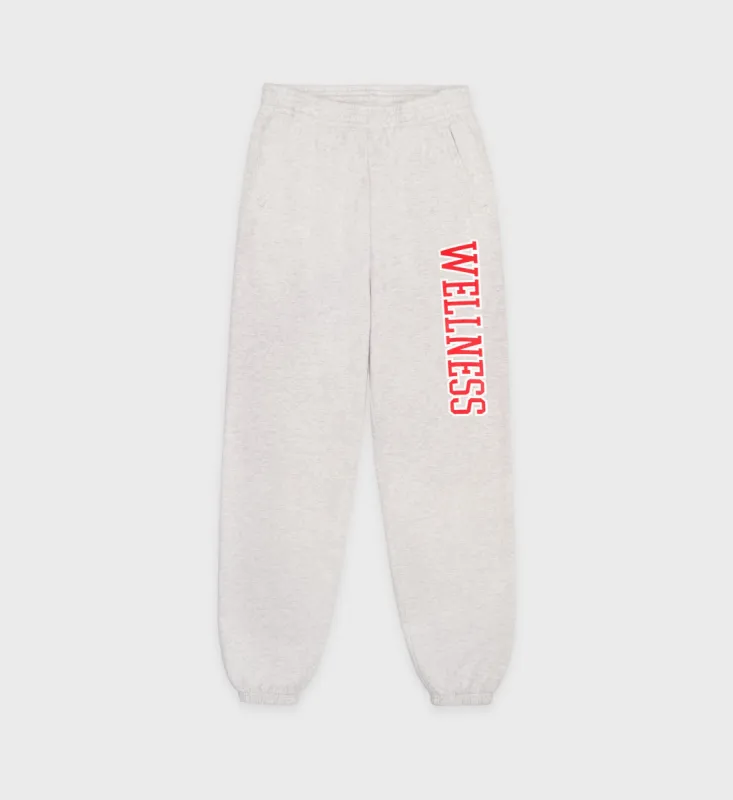 Wellness Ivy Sweatpant - Heather Gray/Sports Red sold by Sporty and Rich