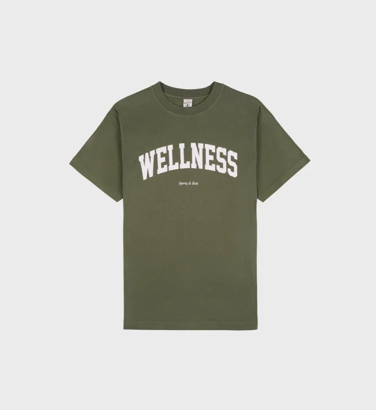Wellness Ivy T-Shirt - Moss/White sold by Sporty and Rich