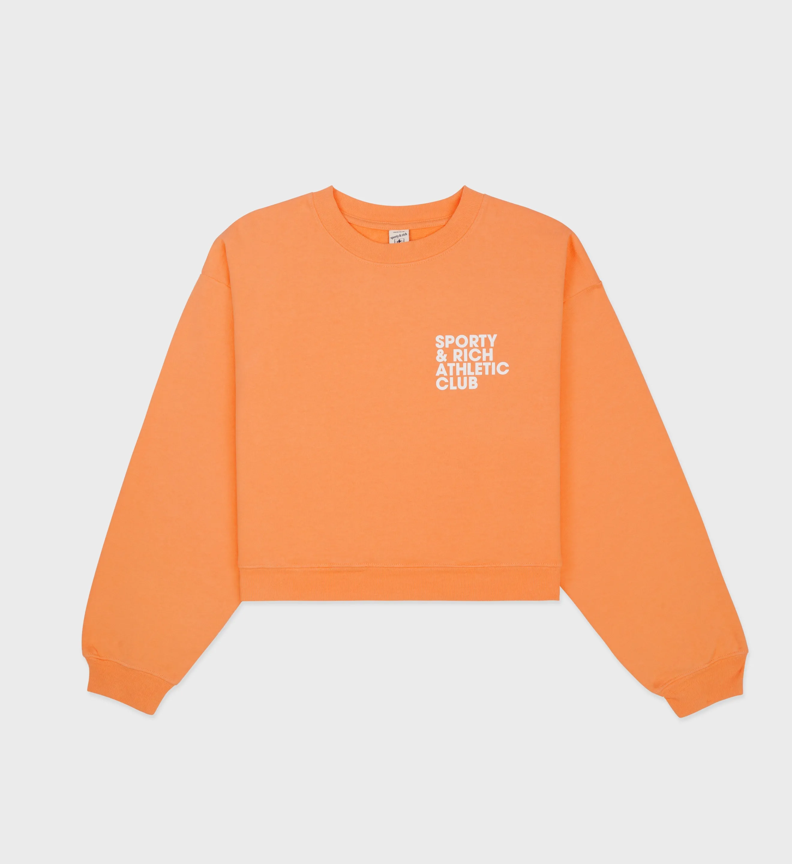 Exercise Often Cropped Crewneck - Melon/White sold by Sporty and Rich