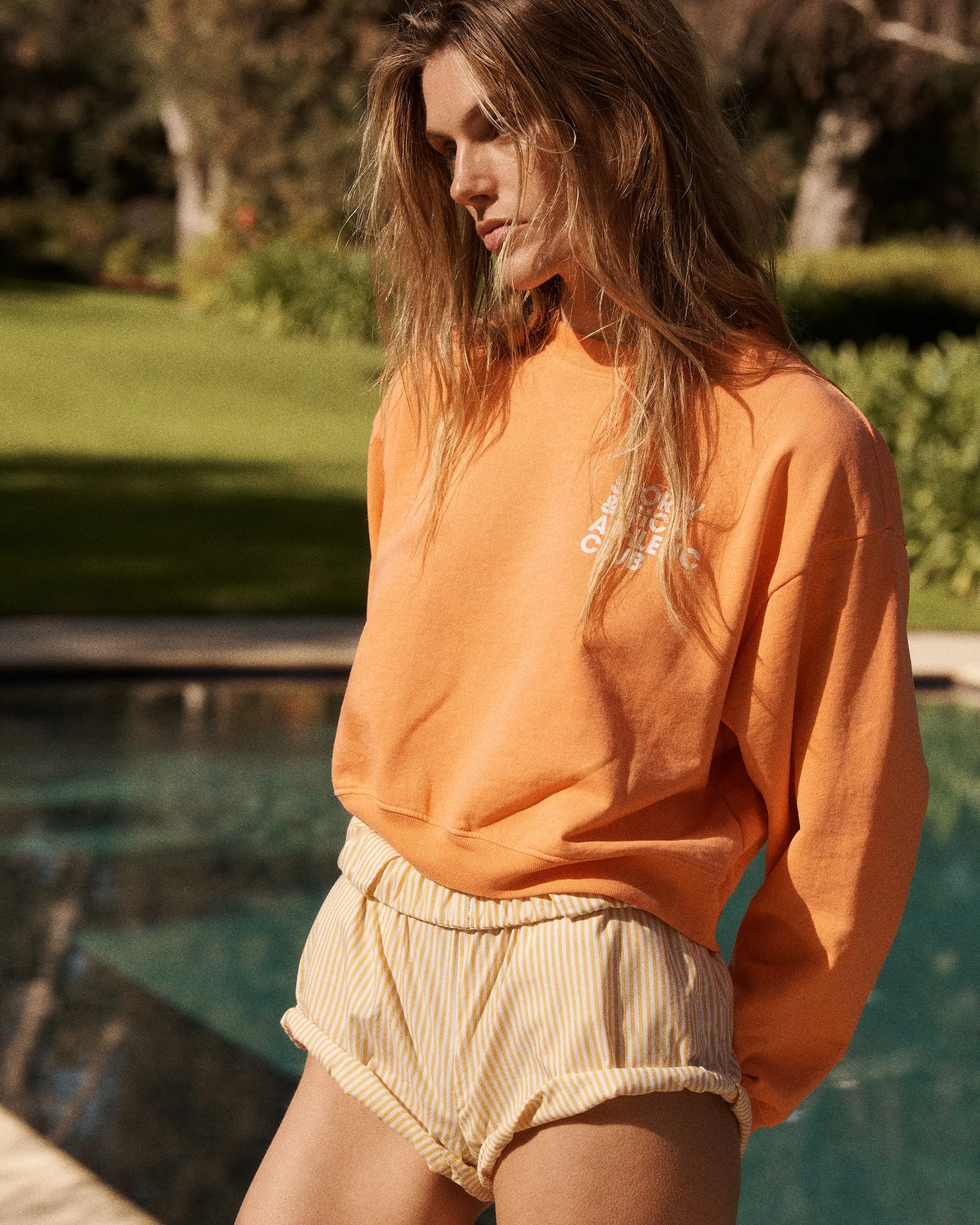 Exercise Often Cropped Crewneck - Melon/White sold by Sporty and Rich product image thumbnail 5