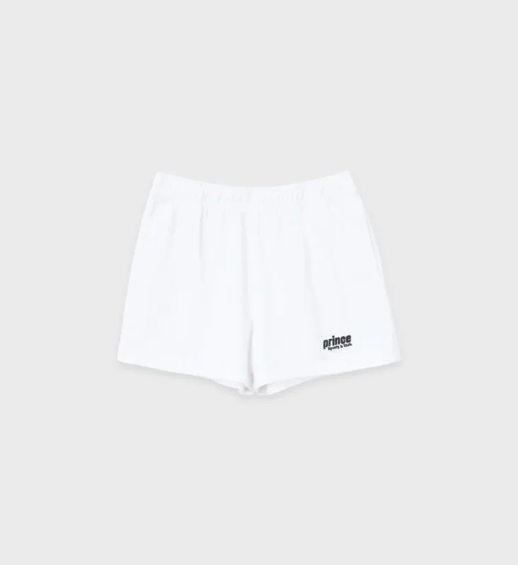 Prince Sporty Pique Short - White sold by Sporty and Rich