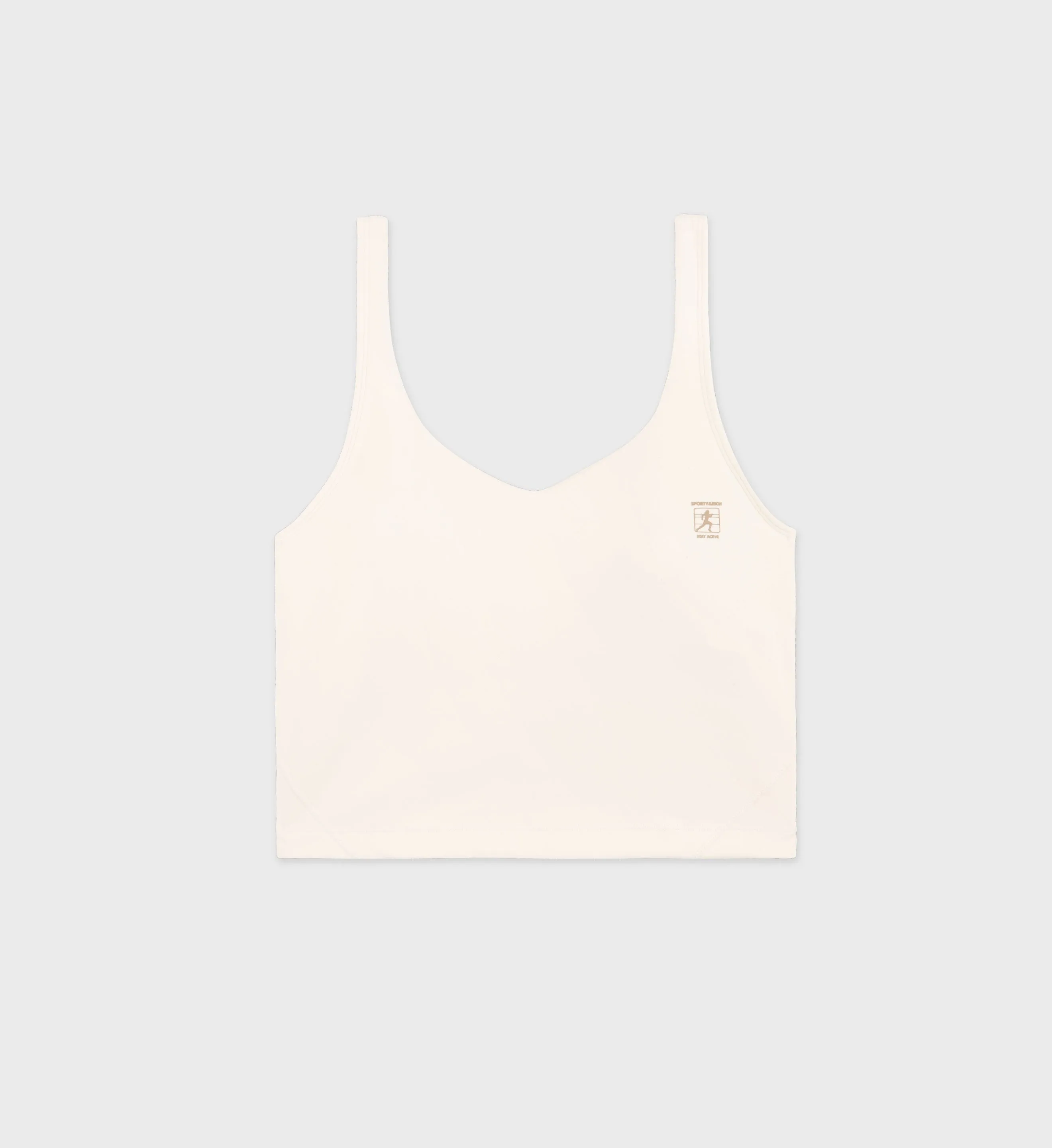 Runner Cropped Tank - Cream/Espresso sold by Sporty and Rich