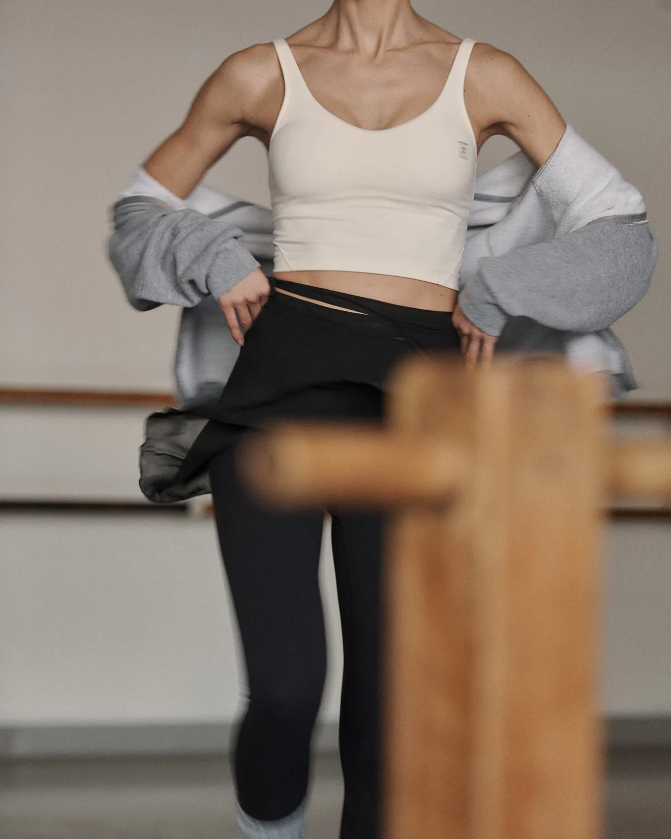 Runner Cropped Tank - Cream/Espresso sold by Sporty and Rich product image thumbnail 5