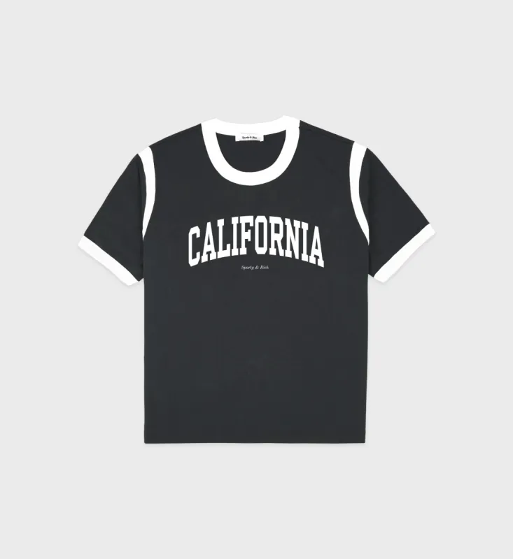 California Sports Tee - Faded Black/White sold by Sporty and Rich
