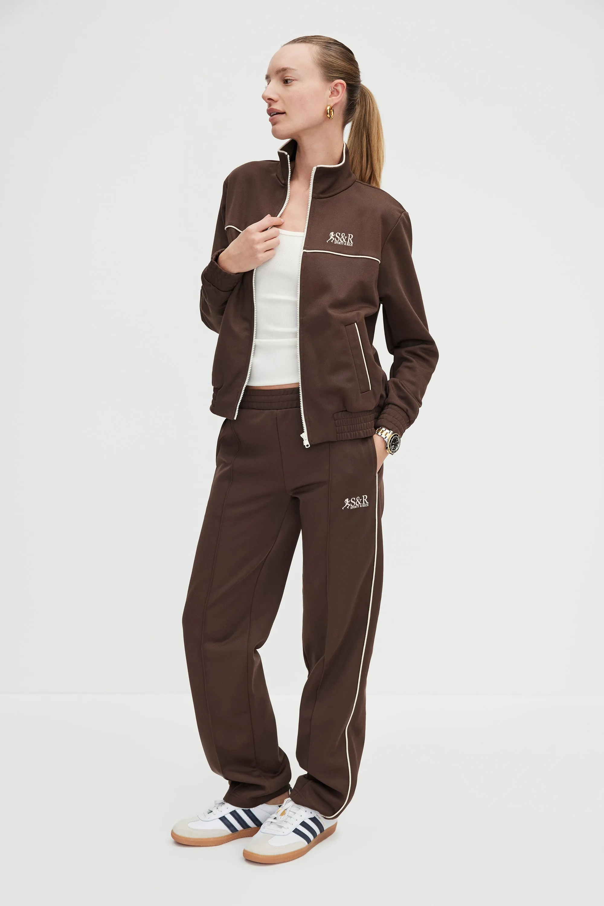 Action Logo Track Pants - Cocoa/Milk sold by Sporty and Rich product image thumbnail 5
