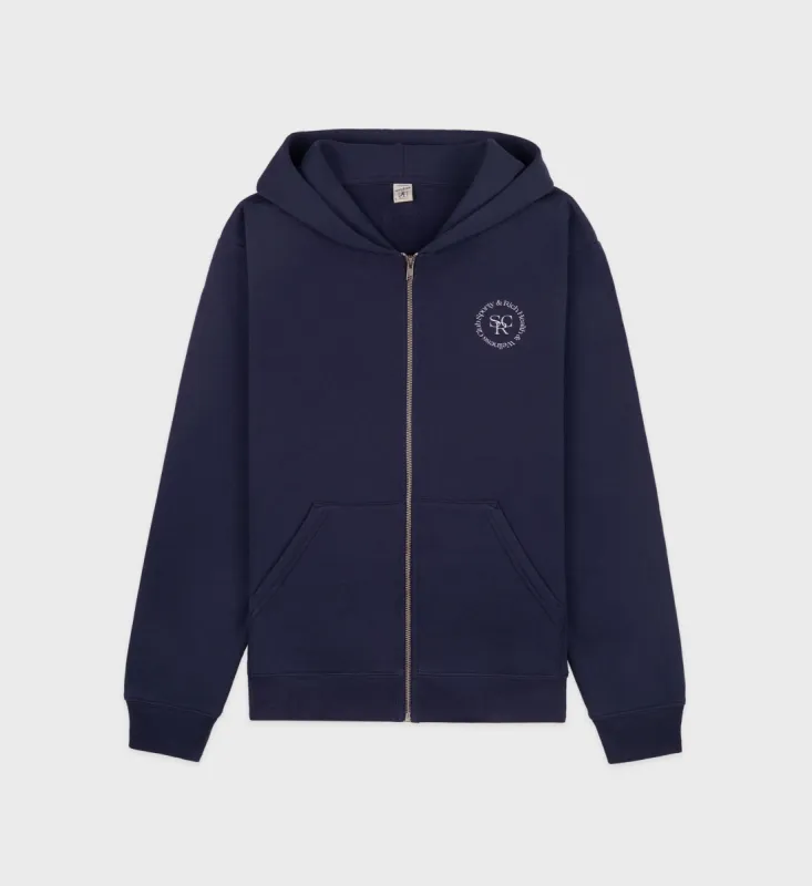 SRHWC Zipped Hoodie - Navy/White sold by Sporty and Rich