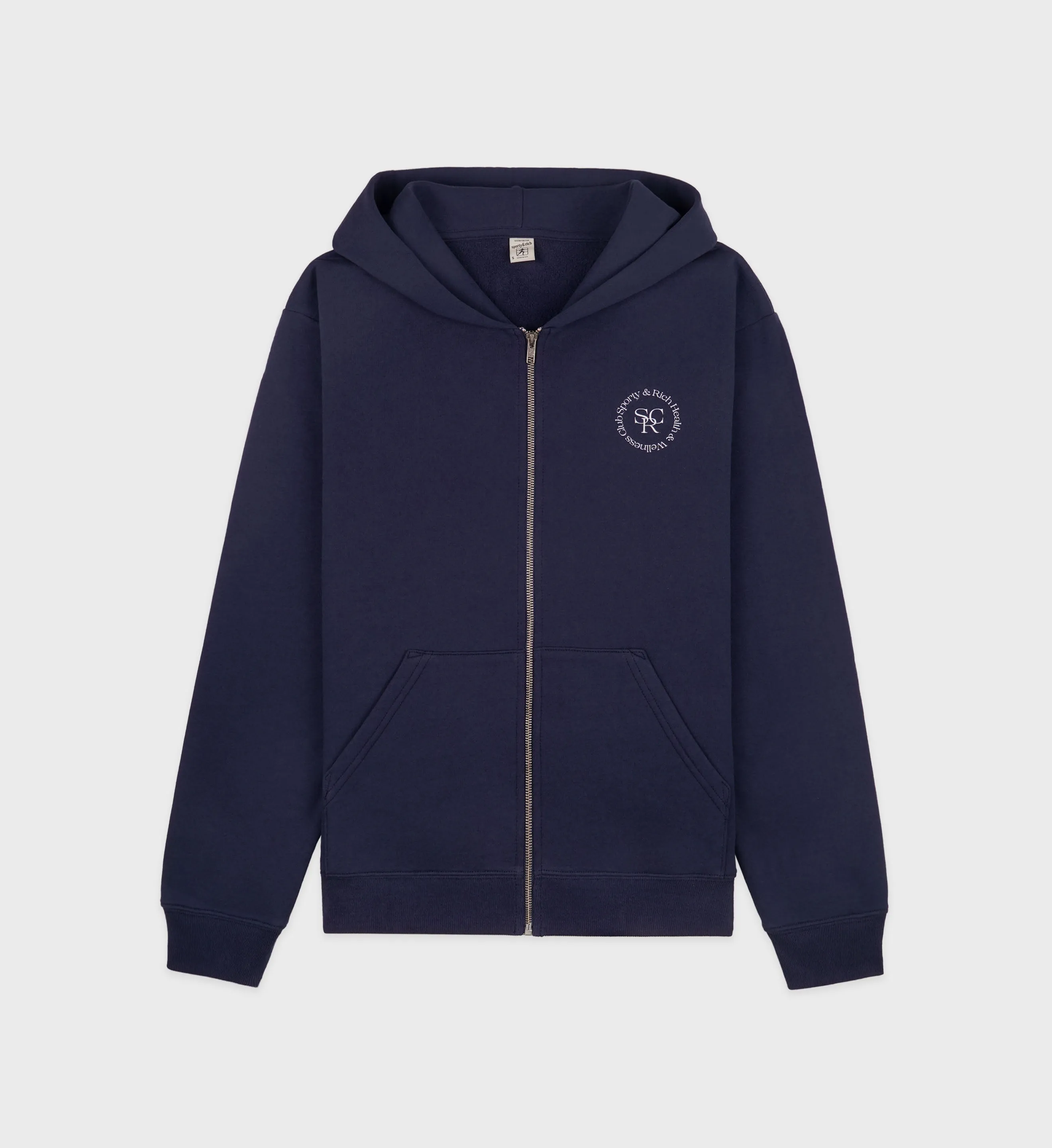 SRHWC Zipped Hoodie - Navy/White sold by Sporty and Rich