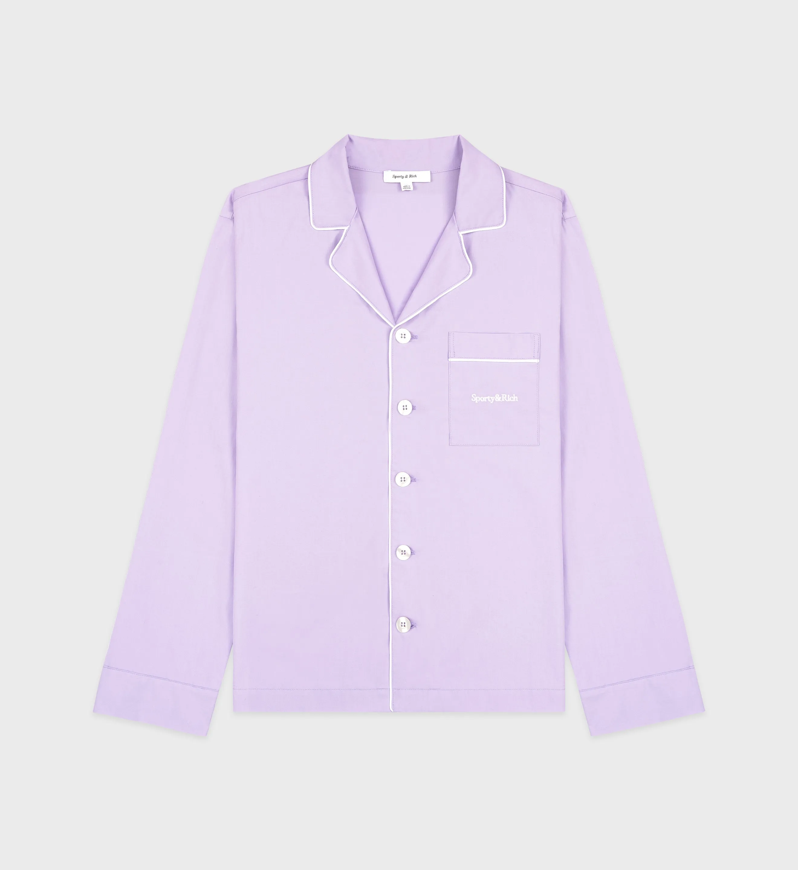Serif Logo Pyjama Shirt - Lilac/White sold by Sporty and Rich