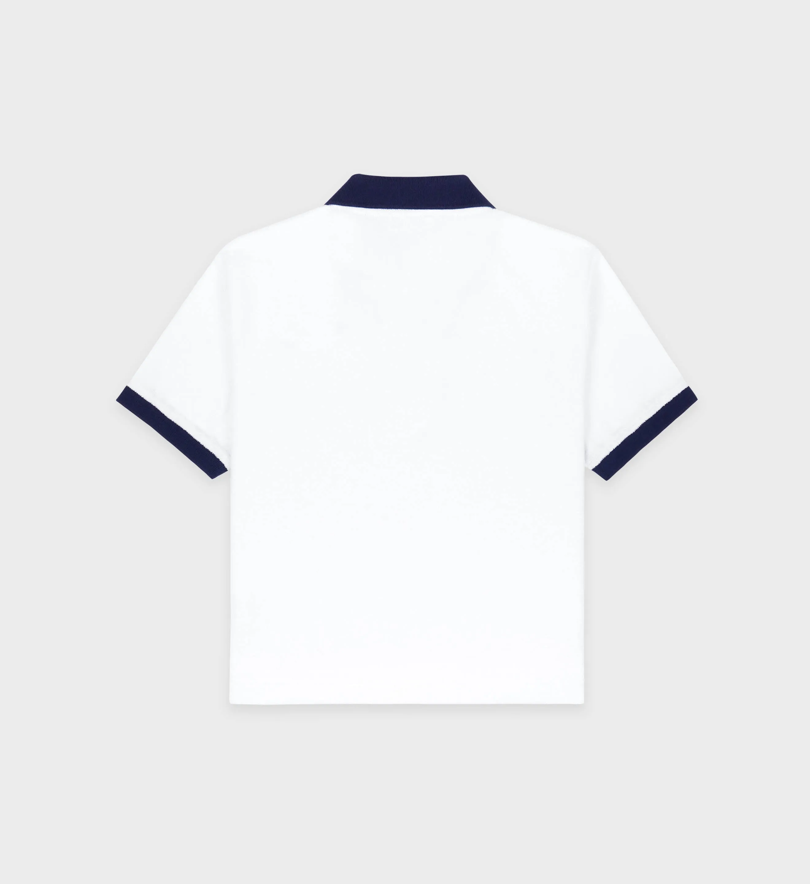 Serif Logo Terry Polo - White/Navy sold by Sporty and Rich product image thumbnail 2