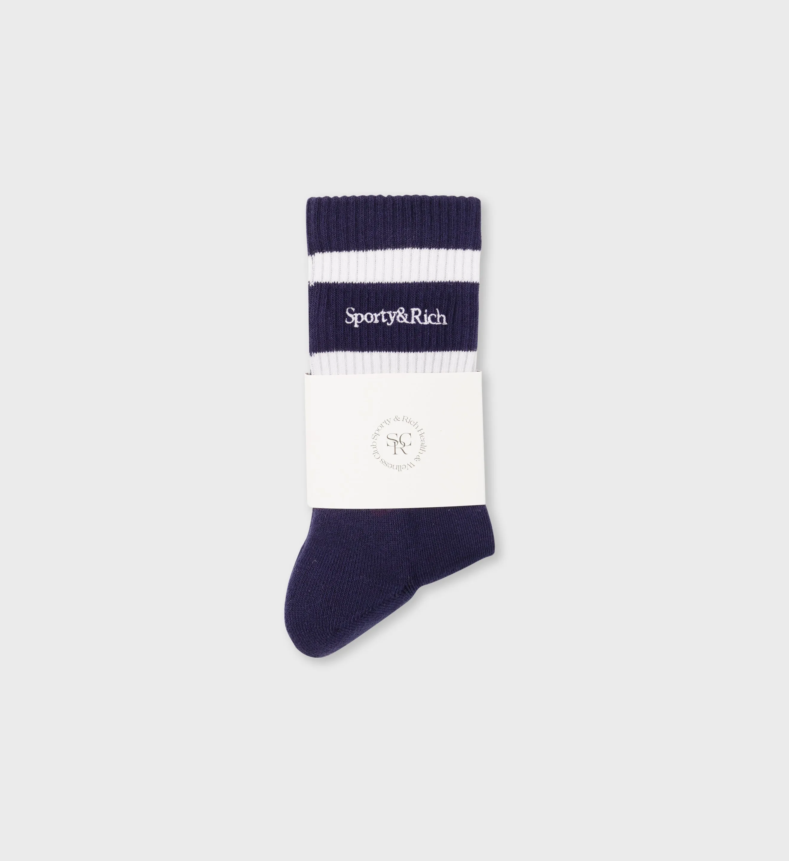 Serif Logo Socks - Navy/White sold by Sporty and Rich product image thumbnail 2