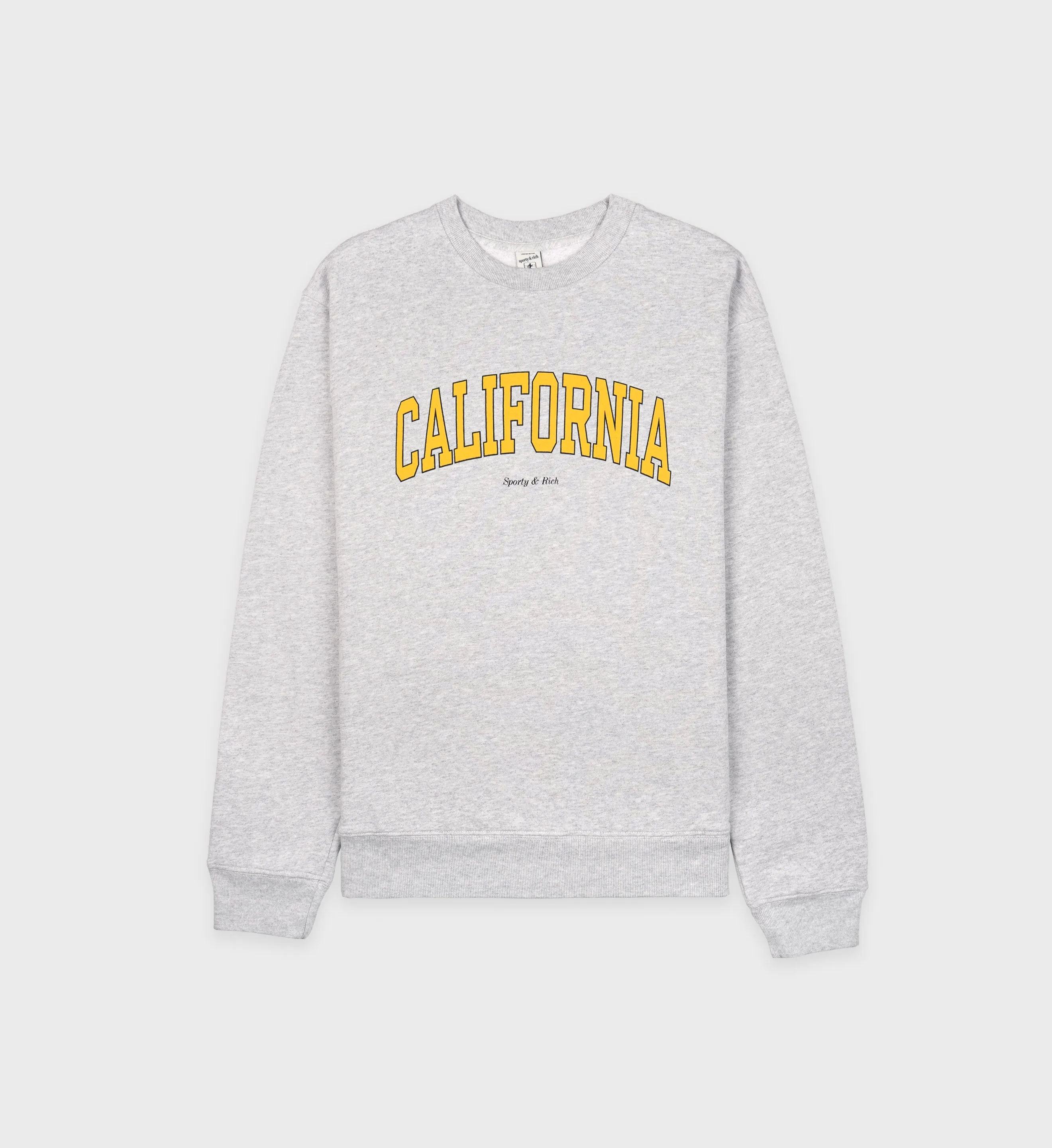 California Crewneck - Heather Gray/Gold sold by Sporty and Rich