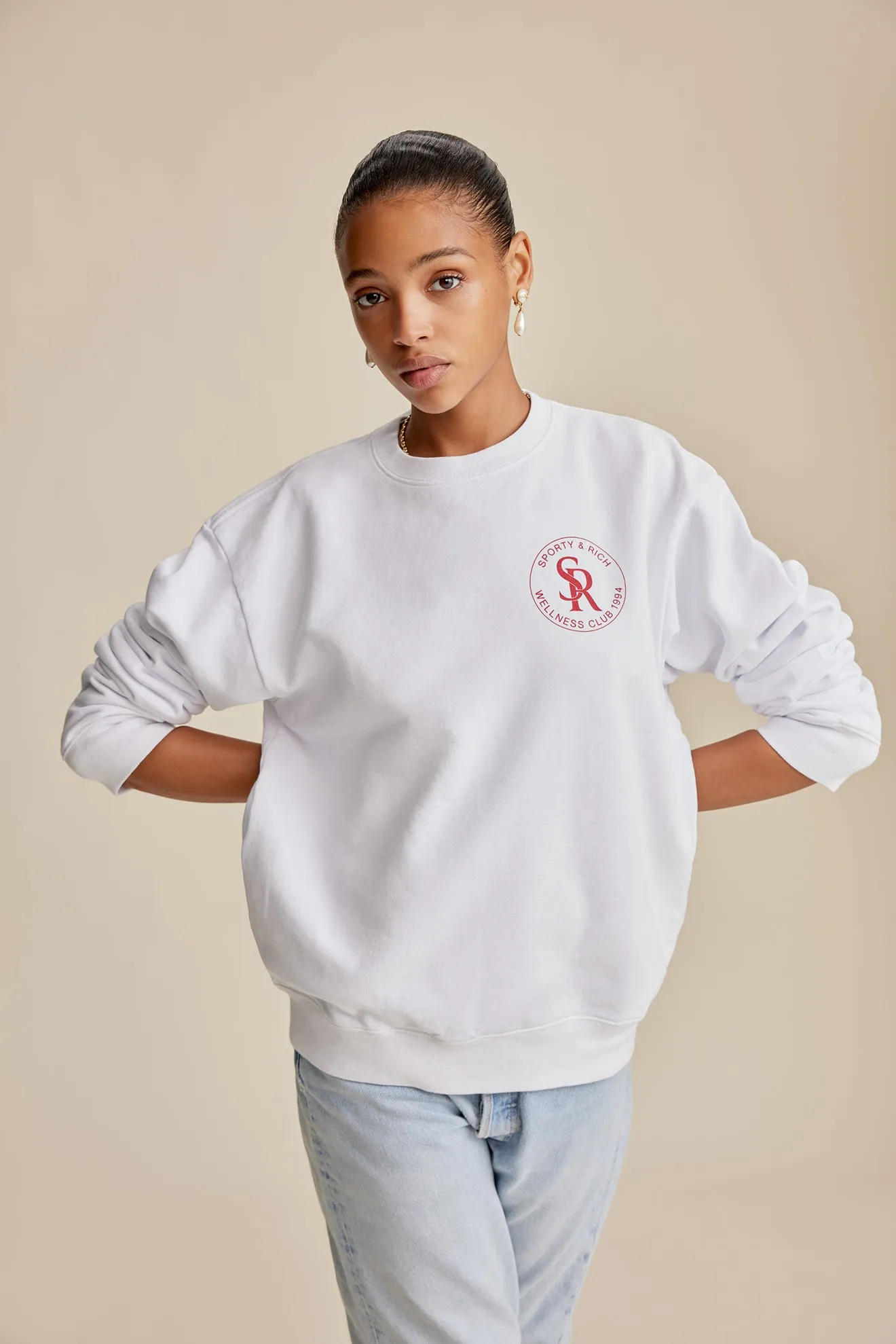 S&R Crewneck - White sold by Sporty and Rich product image thumbnail 5