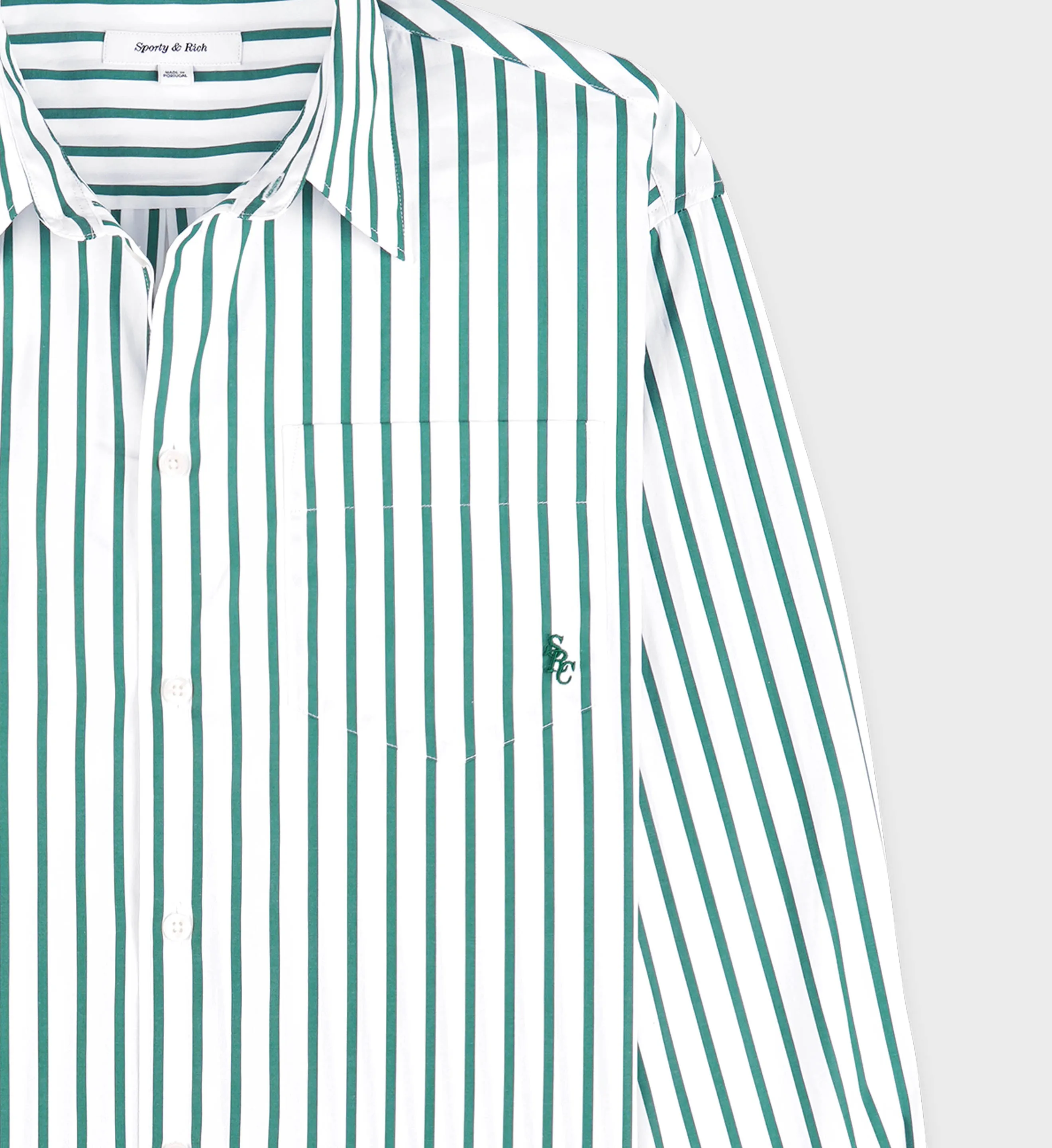 SRC Oversized Shirt - Green Striped sold by Sporty and Rich product image thumbnail 2