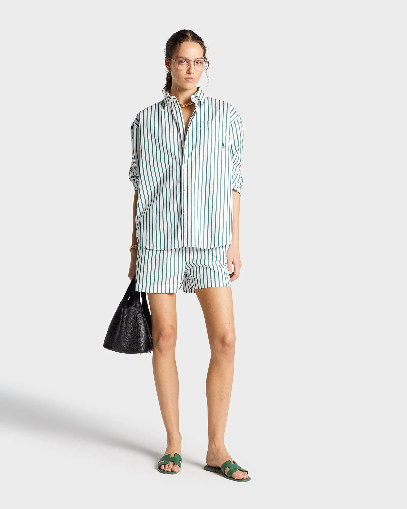 SRC Oversized Shirt - Green Striped sold by Sporty and Rich product image thumbnail 3