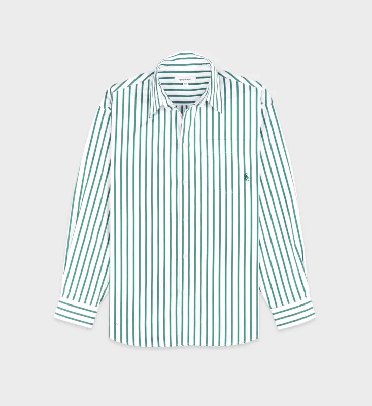 SRC Oversized Shirt - Green Striped sold by Sporty and Rich