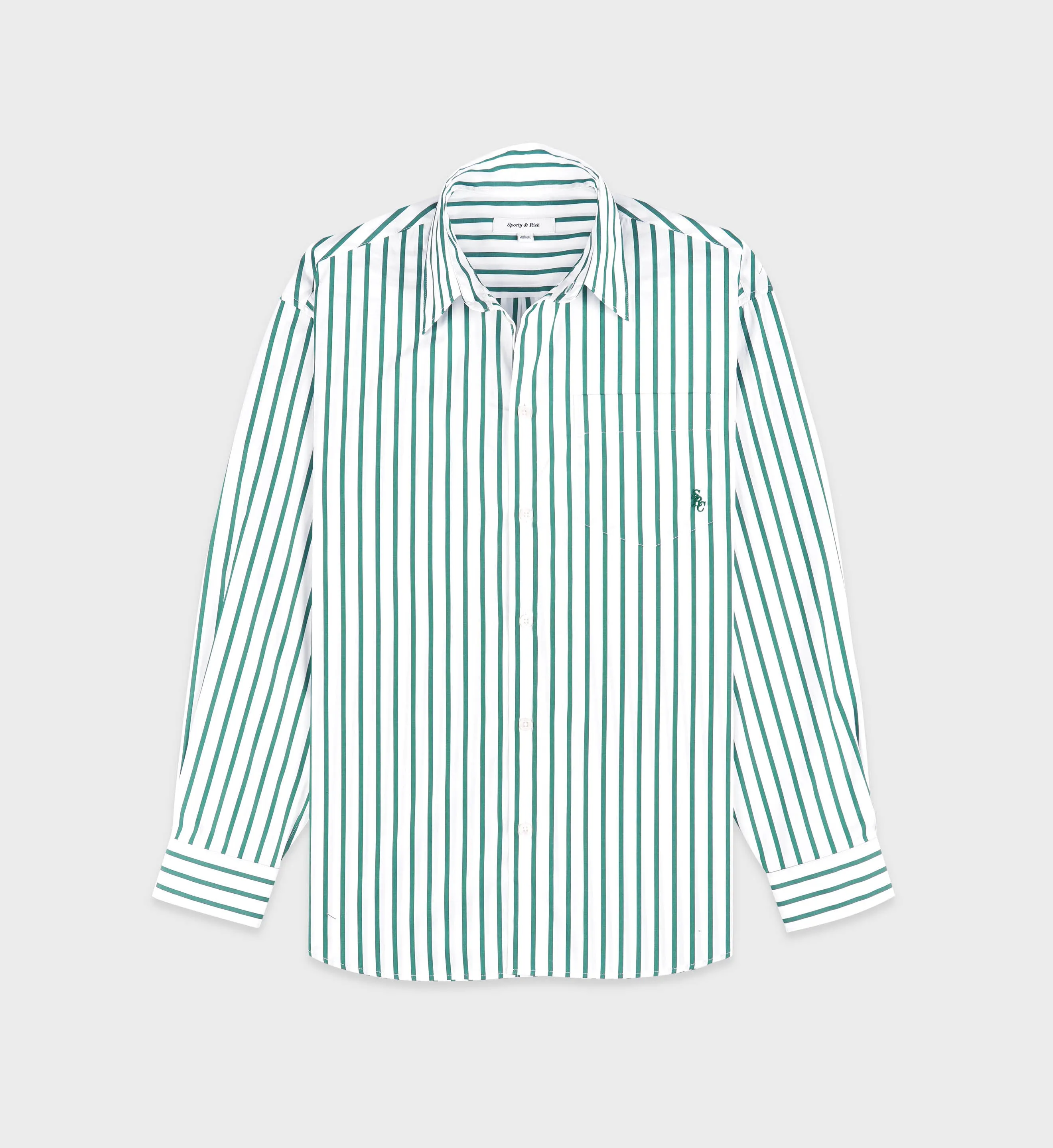 SRC Oversized Shirt - Green Striped sold by Sporty and Rich
