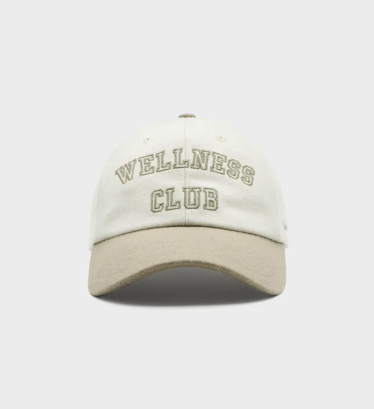 Wellness Club Flannel Hat - Off White/Elephant sold by Sporty and Rich