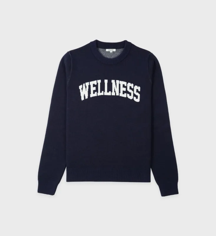 Wellness Ivy Sweater - Navy sold by Sporty and Rich