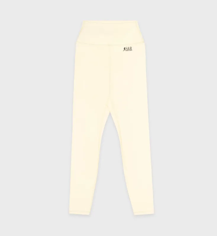 Action Logo Legging - Faded Yellow/Black sold by Sporty and Rich